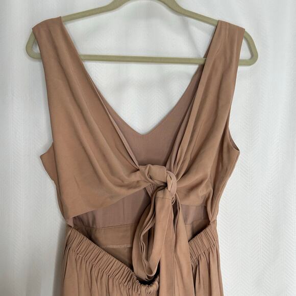 Gilli Drew waist tie mini dress tan size large casual party - Picture 3 of 8